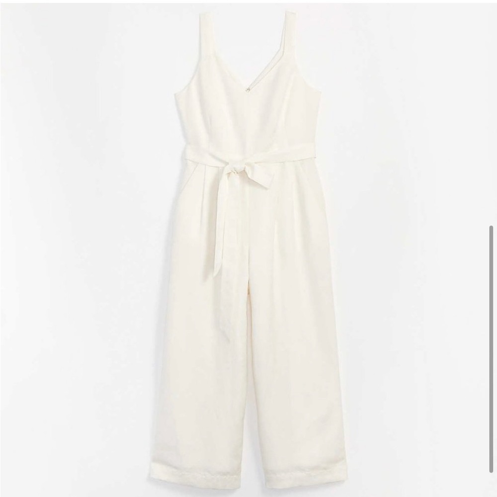 Ann Taylor/Loft Wide-Leg Ivory Jumpsuit - Picture 4 of 6